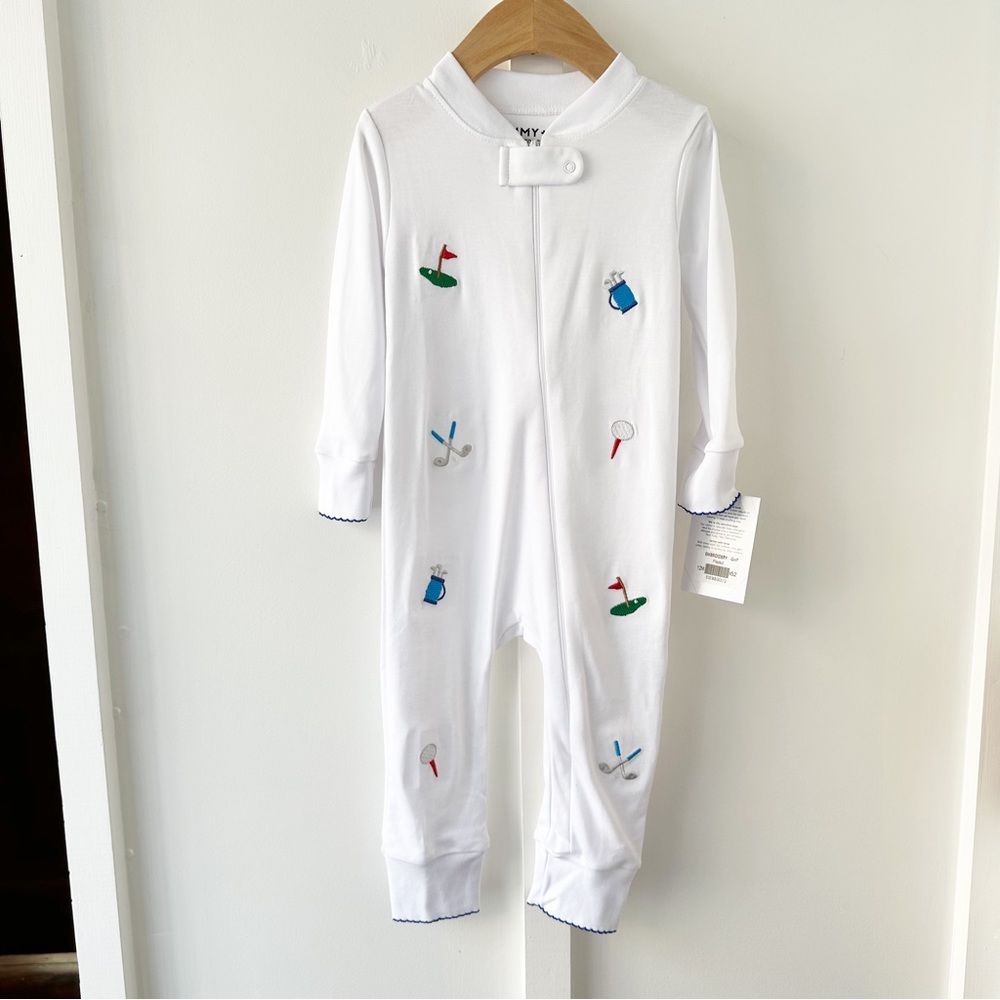 SAMMY+NAT white golf onesie
